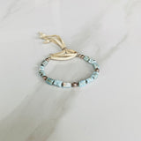 Larimar & Silver Leather Bracelet