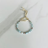 Larimar & Silver Leather Bracelet