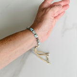 Larimar & Silver Leather Bracelet