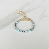 Larimar & Silver Leather Bracelet