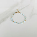 Larimar & Gold Bead Bracelet