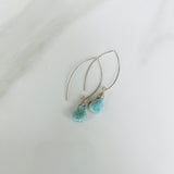 Larimar Pear Nuggets & Silver Earrings