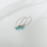 Larimar Pear Nuggets & Silver Earrings