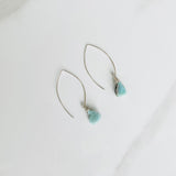 Larimar Pear Nuggets & Silver Earrings