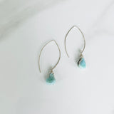 Larimar Pear Nuggets & Silver Earrings