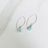 Larimar Pear Nuggets & Silver Earrings