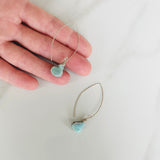 Larimar Pear Nuggets & Silver Earrings