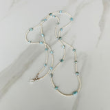 Larimar & White Turquoise Long Beaded Necklace