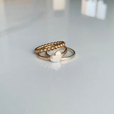 Silver Heart & Gold Ring Set