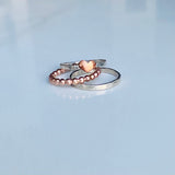Rose Heart Ring Stack