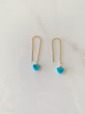 Kingman Turquoise Heart Earrings