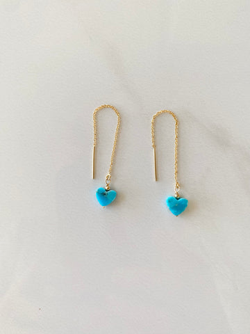 Kingman Turquoise Heart Earrings