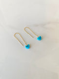 Kingman Turquoise Heart Earrings