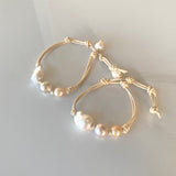 Pearls & Sandy Leather Bracelet