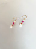 Gemstone & Pearl Stack Earrings,