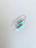 Turquoise Cane Hook Earrings
