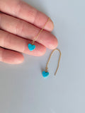 Kingman Turquoise Heart Earrings