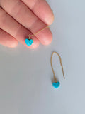 Kingman Turquoise Heart Earrings