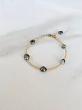 Tahitian Keshi Pearl and Gold Bracelet