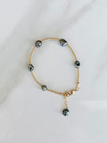 Tahitian Keshi Pearl and Gold Bracelet