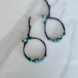 Turquoise & Tahitian Pearl Leather Bracelet