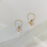 Blush Keshi Pearl Hoop Earrings