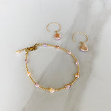 Blush Keshi Pearl Hoop Earrings
