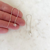 Herkimer Diamond Crystal Threader Earrings