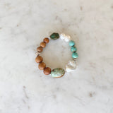 Arizona Turquoise & Keshi Pearl Sandalwood Bracelet