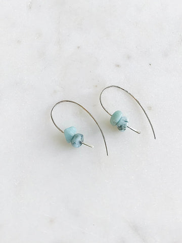 Larimar Shepard Hook Earrings