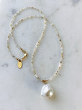 Baroque Pearl & Gold Quartz Necklace
