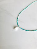 Turquoise & Pearl Pendant Necklace