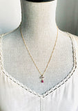 Pavé Diamond & Ruby Eye Necklace