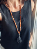 Tahitian Pearl and Diamond Sandalwood Mala