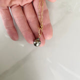 Tahitian Pearl and Gold Toggle Necklace