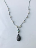 Peruvian Opal & Pavé Diamond Necklace
