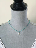 Turquoise & Pearl Pendant Necklace