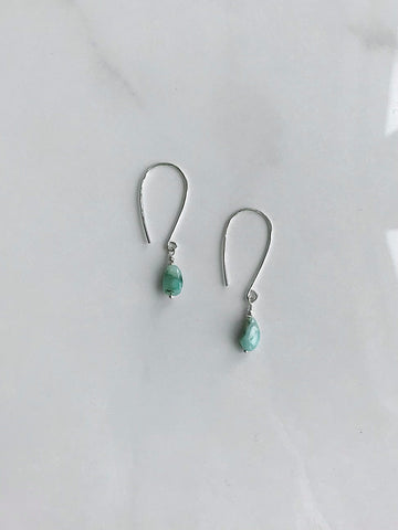 Emerald Gemstone Nugget Earrings