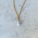 Baroque Pearl & Gold Toggle Necklace