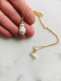 Small Baroque Pearl and Gold Necklace