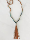 Turquoise and Sandalwood 108 Bead Mala