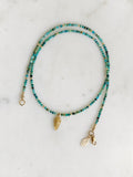 Turquoise & Gold Diamond Arrowhead Necklace
