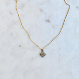 Champagne Sapphire Clover Pendant Necklace