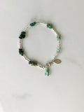 Emerald Nuggets & Fine Silver Bracelet