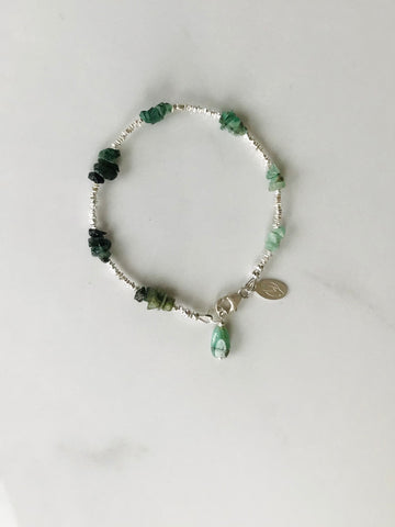 Emerald Nuggets & Fine Silver Bracelet