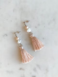 Keshi Pearl & Silk Tassel Earrings