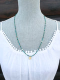 Gold Om Charm Turquoise Necklace