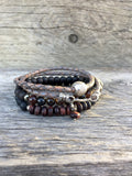 Men’s Bola Leather Wrap with Om Bead