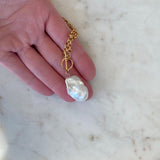Baroque Pearl & Gold Toggle Necklace