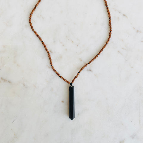 Shungite and Sandalwood Necklace